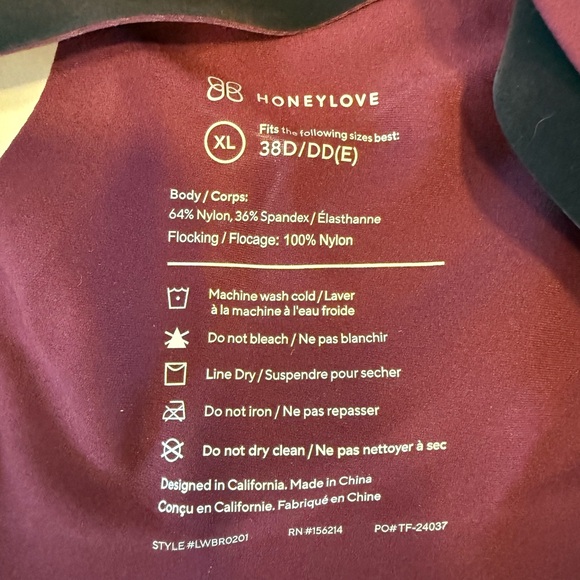 Honeylove Burgundy Silhouette Bra - Picture 11 of 11